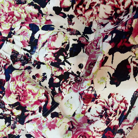 Express Floral Puff Short Shirt - Picture 2 of 4